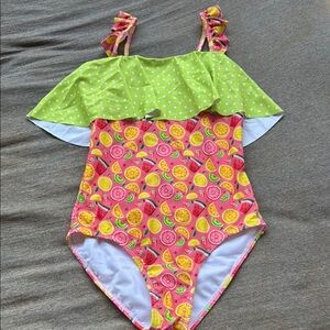 Colorful Kids Swimwear with Fruit Print